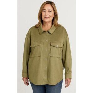 Levis Strauss 4X Green Fall Casual Button Stretch Heavy Jacket Outerwear Women